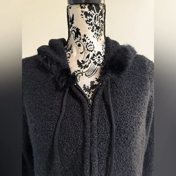 Vintage Rabbit Fur Trim Knit Jacket - Picture 4 of 8